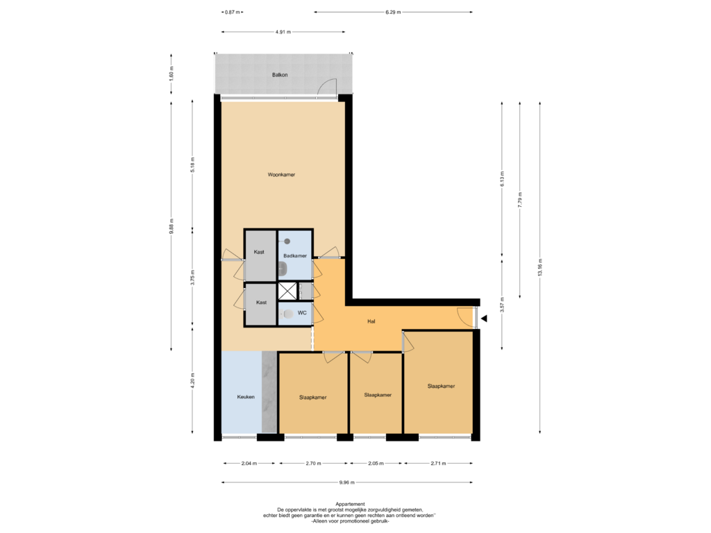 Bekijk plattegrond van Appartement van Marshallplein 244