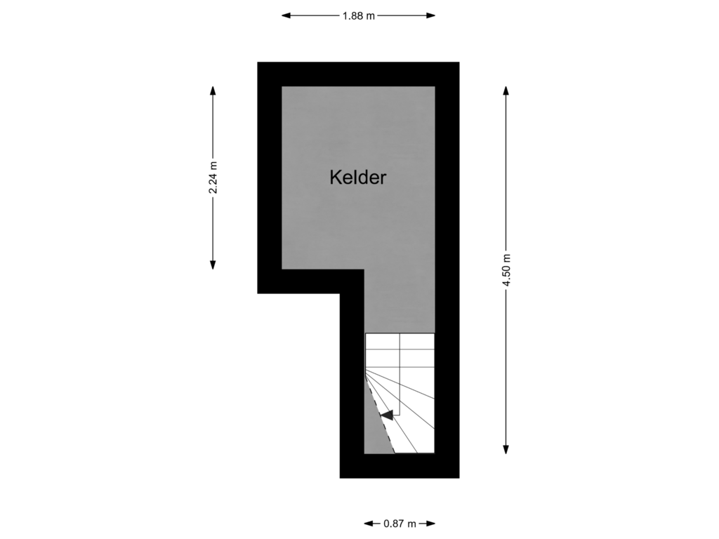 View floorplan of Souterrain of Brederodestraat 28