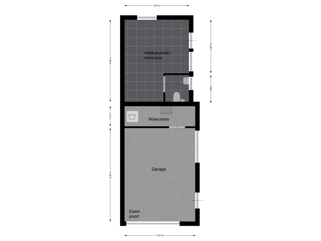 View floorplan of Garage of Brederodestraat 28