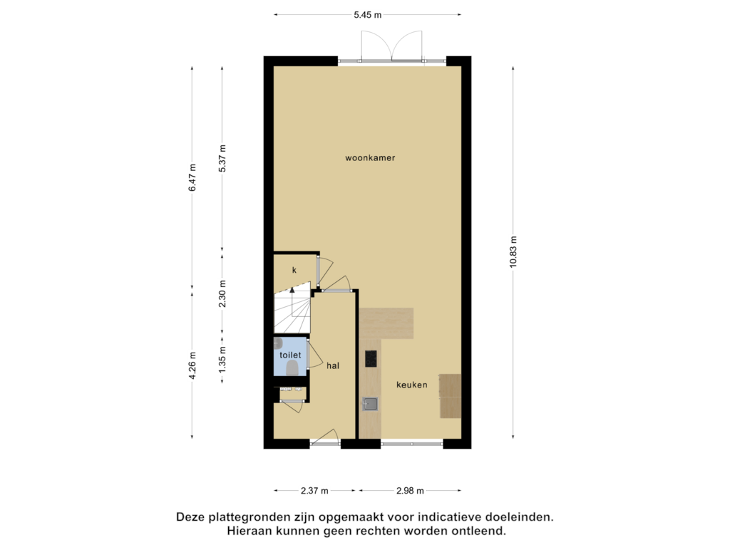 Bekijk plattegrond van Begane grond van Ansinghstraat 44