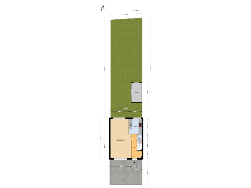 Bekijk plattegrond van Begane grond tuin van Sportlaan 117