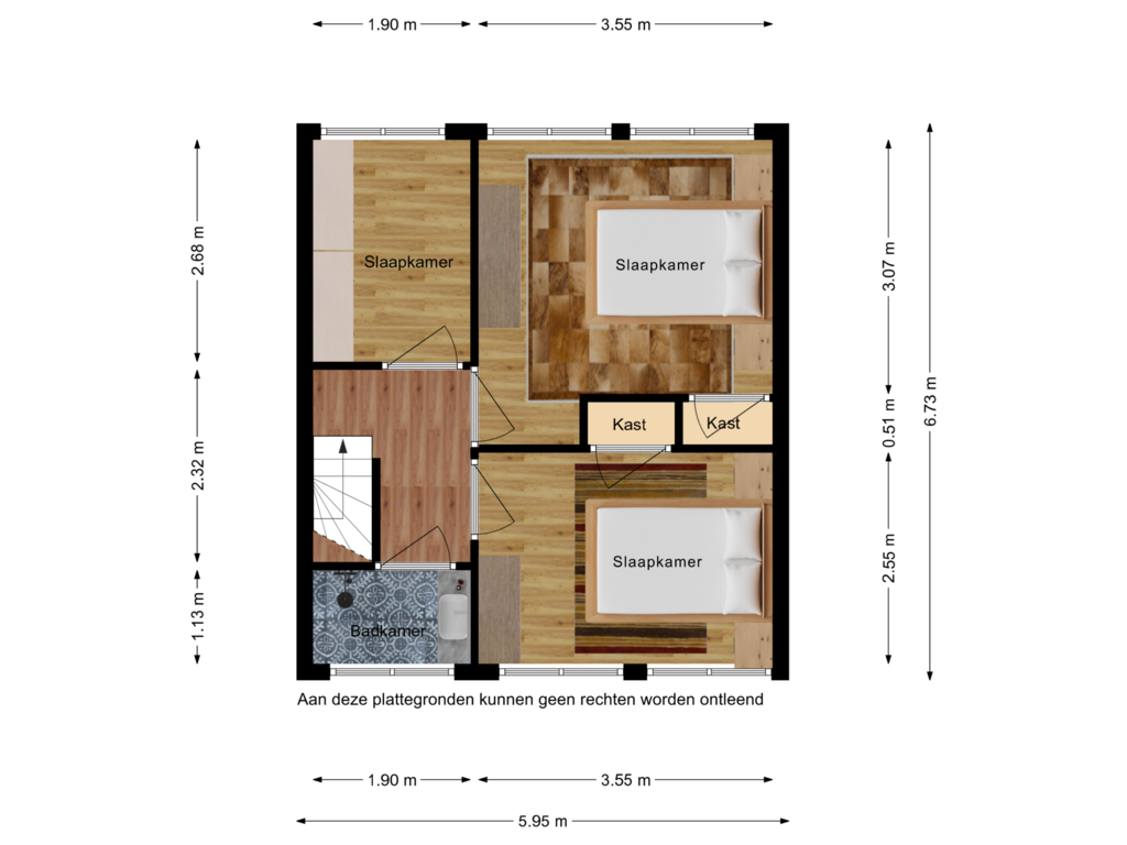 View floorplan of 1e verdieping Bernhardstraat, Terneuzen of Bernhardstraat 29