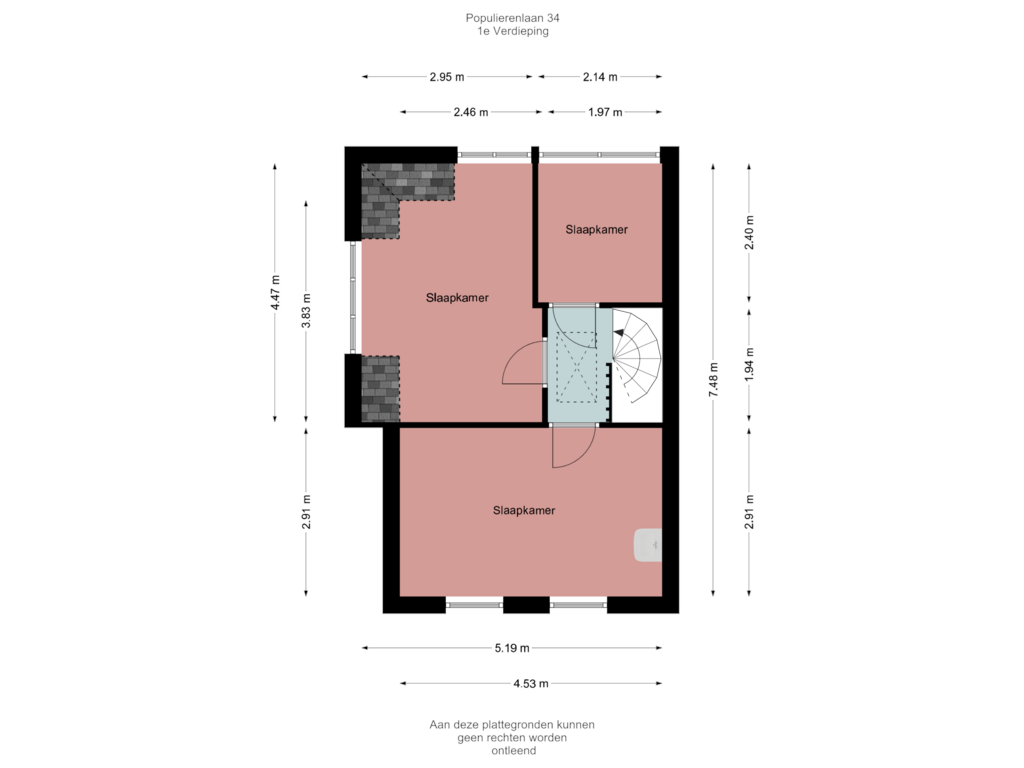 View floorplan of 1e Verdieping of Populierenlaan 34