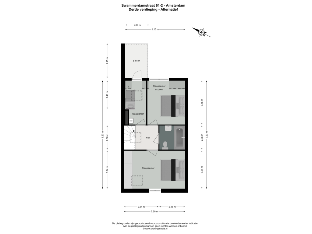 Bekijk plattegrond van Alt_1 van Swammerdamstraat 61-2