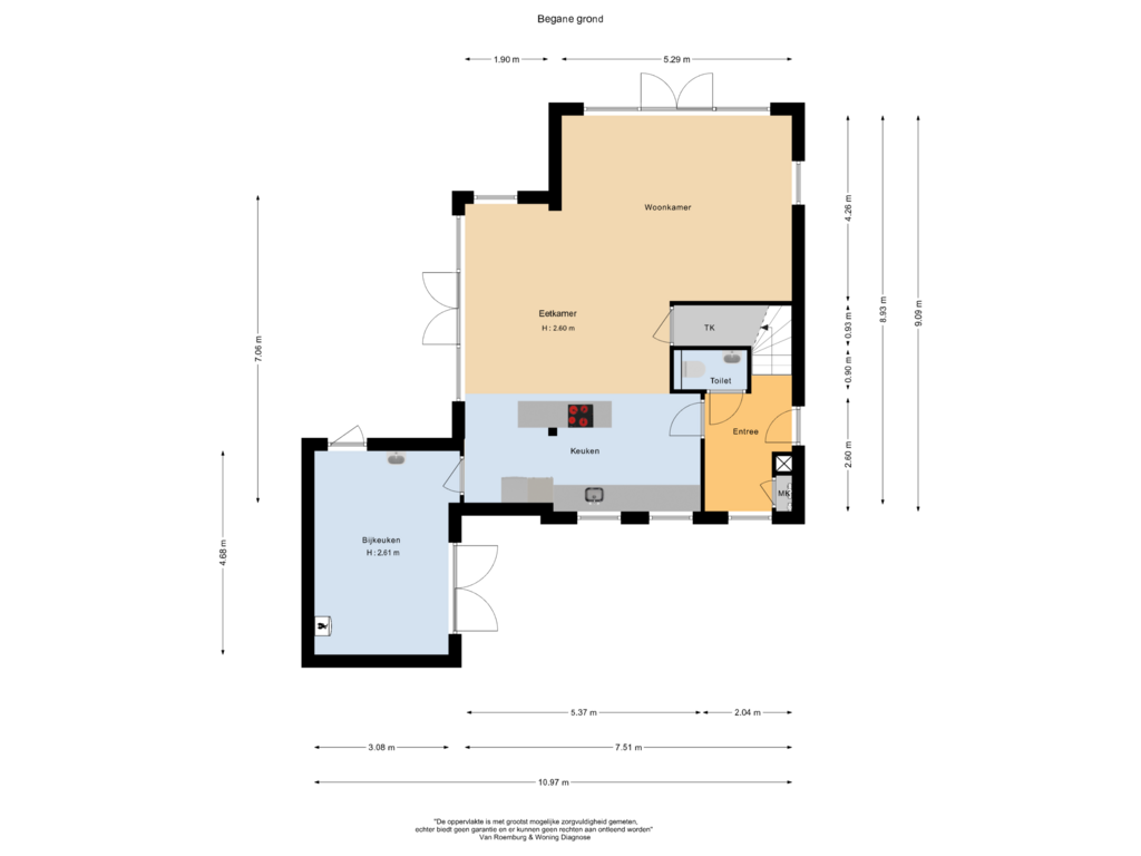 Bekijk plattegrond van Begane grond van J.H.Burgerlaan 22-B