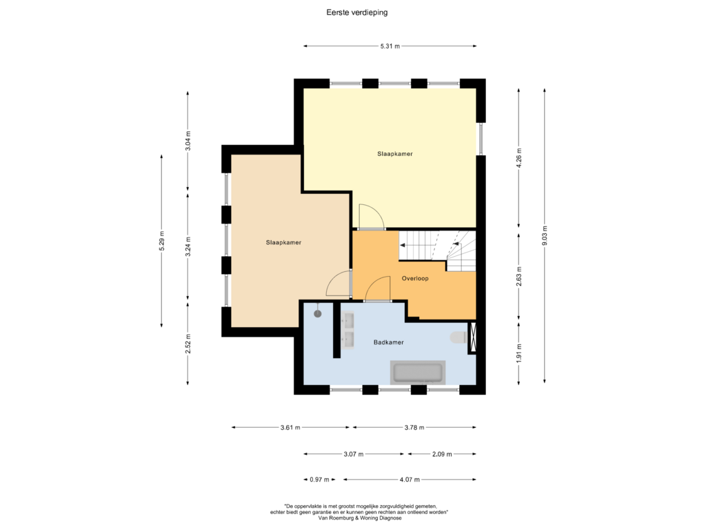 Bekijk plattegrond van Eerste verdieping van J.H.Burgerlaan 22-B