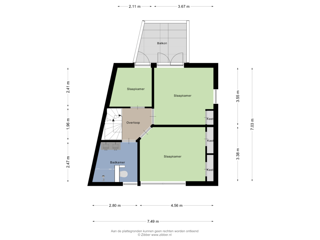 Bekijk plattegrond van Eerste Verdieping van Sumatralaan 1-2