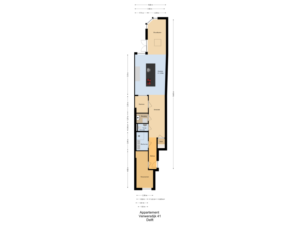 Bekijk plattegrond van Appartement van Verwersdijk 41