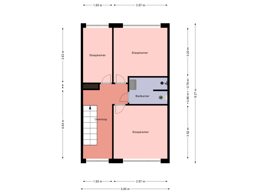 Bekijk plattegrond van 1e Verdieping van Voeghoutenstraat 242