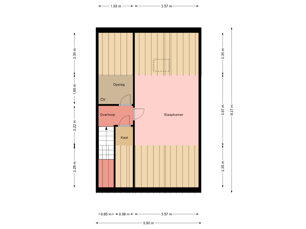 Bekijk plattegrond van 2e Verdieping van Voeghoutenstraat 242