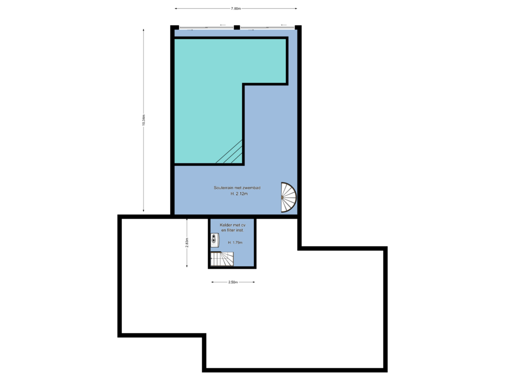 Bekijk plattegrond van Souterrain van Vredelaan 34