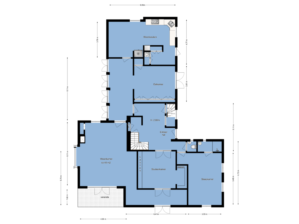 Bekijk plattegrond van Begane grond van Vredelaan 34