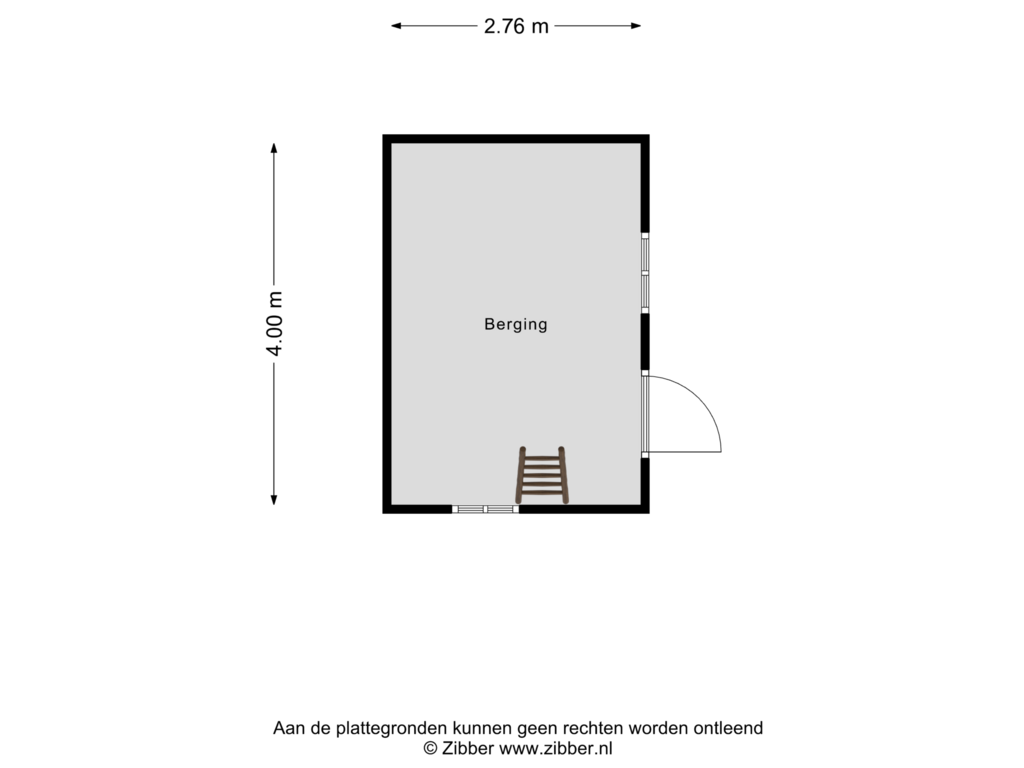 View floorplan of Berging of Grote Kerkstraat 16