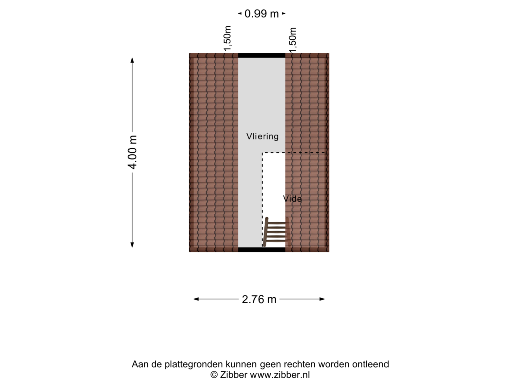 View floorplan of Vliering of Grote Kerkstraat 16