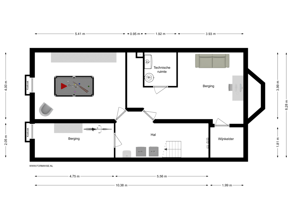 View floorplan of SOUTERRAIN of Gerrit van der Veenstraat 17