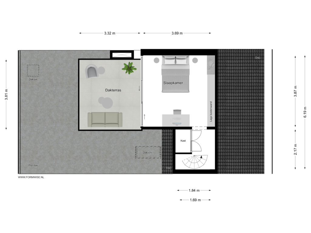 View floorplan of 3e VERDIEPING of Gerrit van der Veenstraat 17