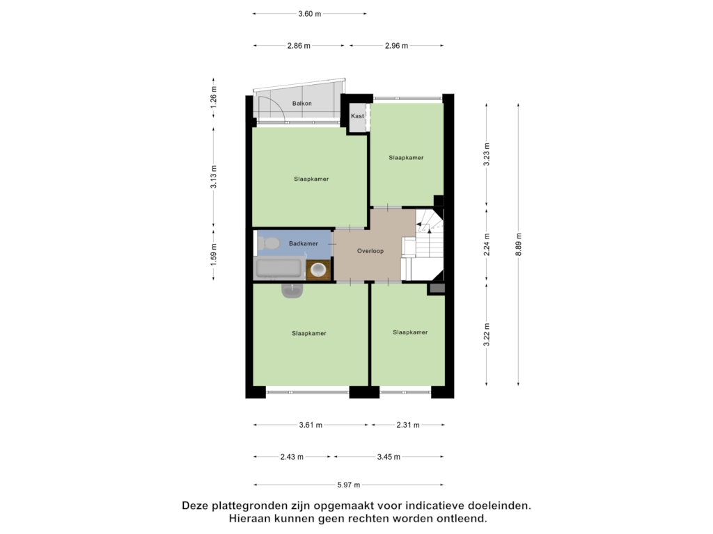 Bekijk plattegrond van Eerste Verdieping van Churchilllaan 22