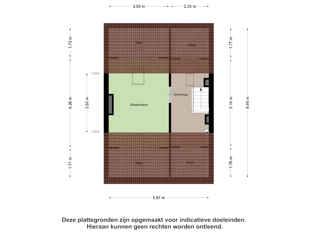 Bekijk plattegrond van Tweede Verdieping van Churchilllaan 22