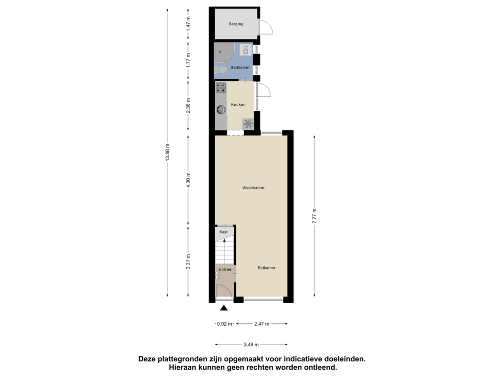 View floorplan of Begane grond of Kerkweg 29