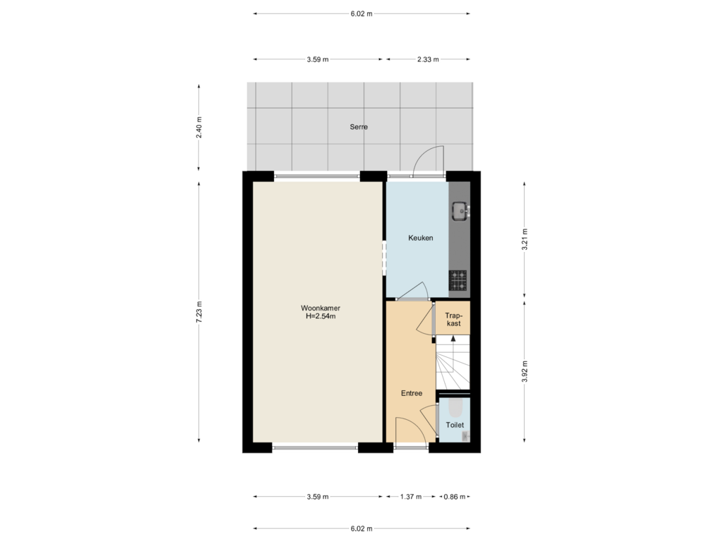 Bekijk plattegrond van Begane grond van Meidoornstraat 3