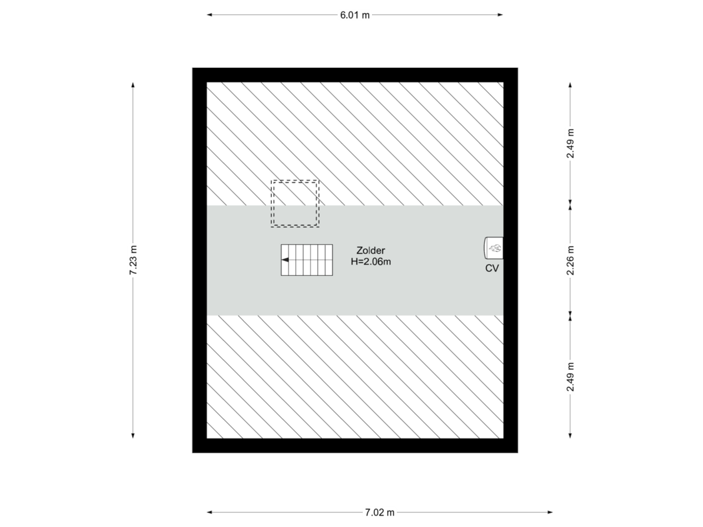 Bekijk plattegrond van Zolder van Meidoornstraat 3