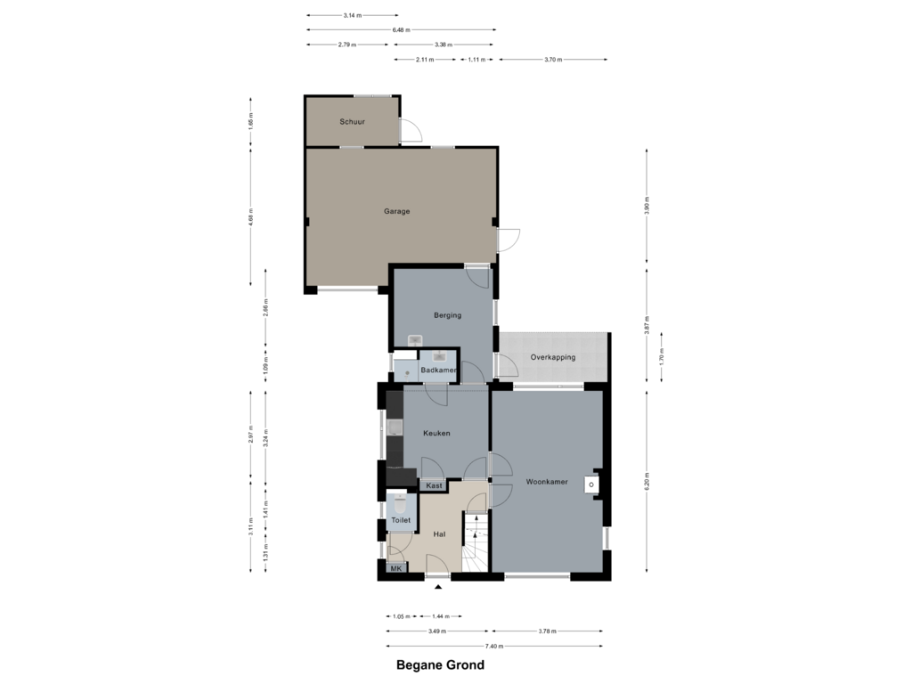 Bekijk plattegrond van Begane Grond van Daalakkerstraat 20