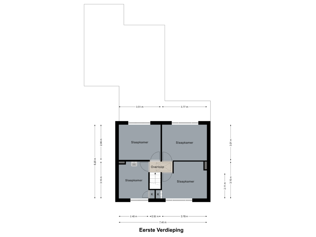 Bekijk plattegrond van Eerste Verdieping van Daalakkerstraat 20