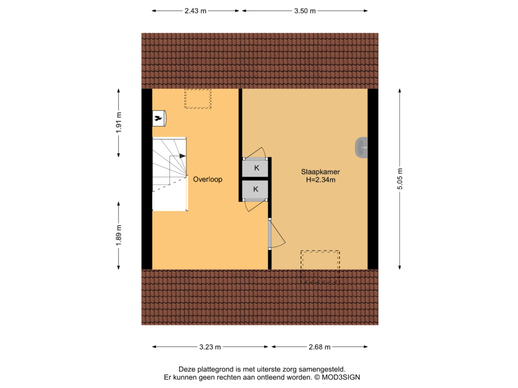 Bekijk plattegrond van 2e Verdieping van Meervlietstraat 167