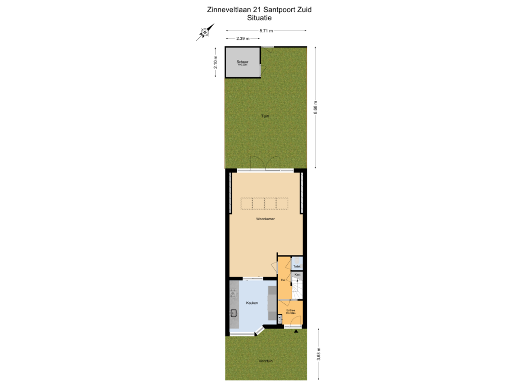 Bekijk plattegrond van Begane Grond + Tuin van Zinneveltlaan 21