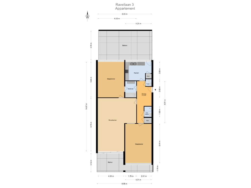 Bekijk plattegrond van 1e Verdieping van Ravellaan 3