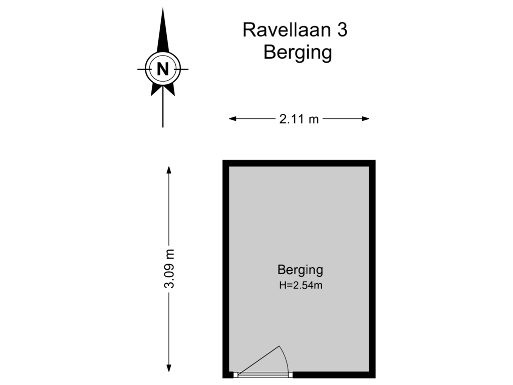 Bekijk plattegrond van Berging van Ravellaan 3