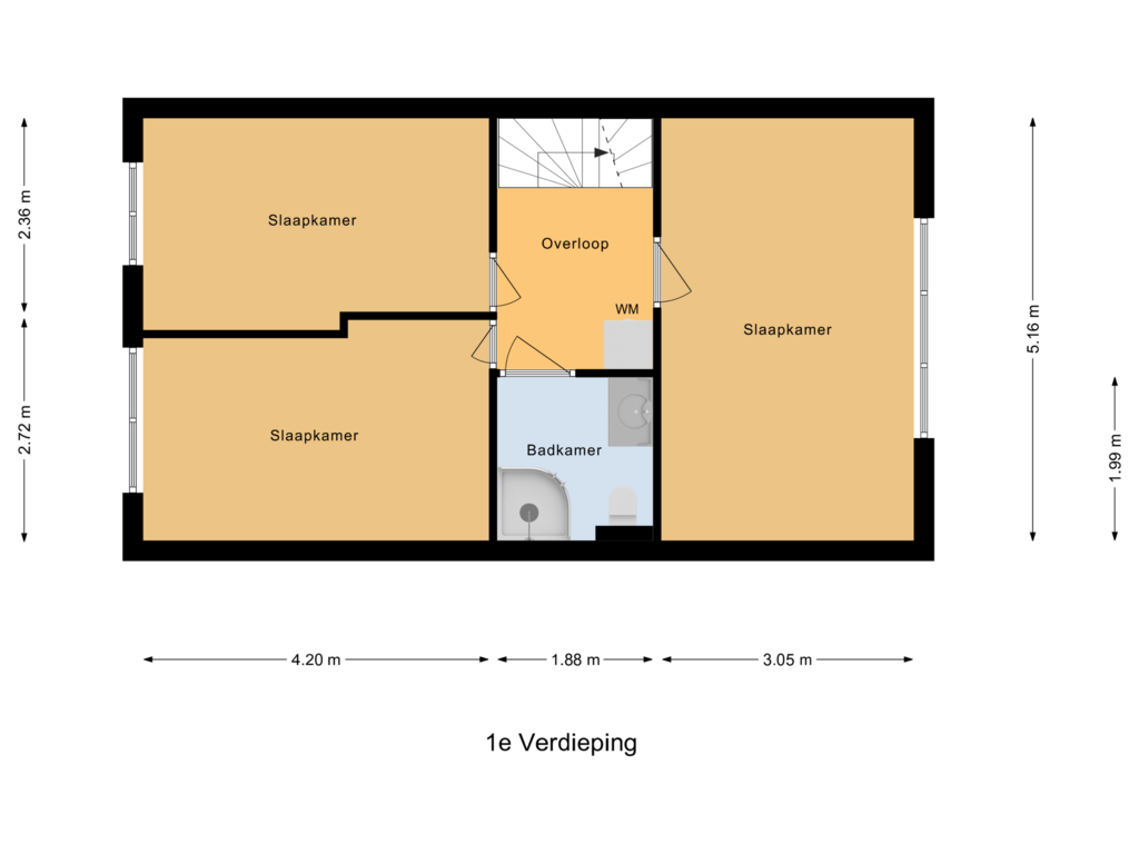 Bekijk plattegrond van 1e Verdieping van Bessendreef 2