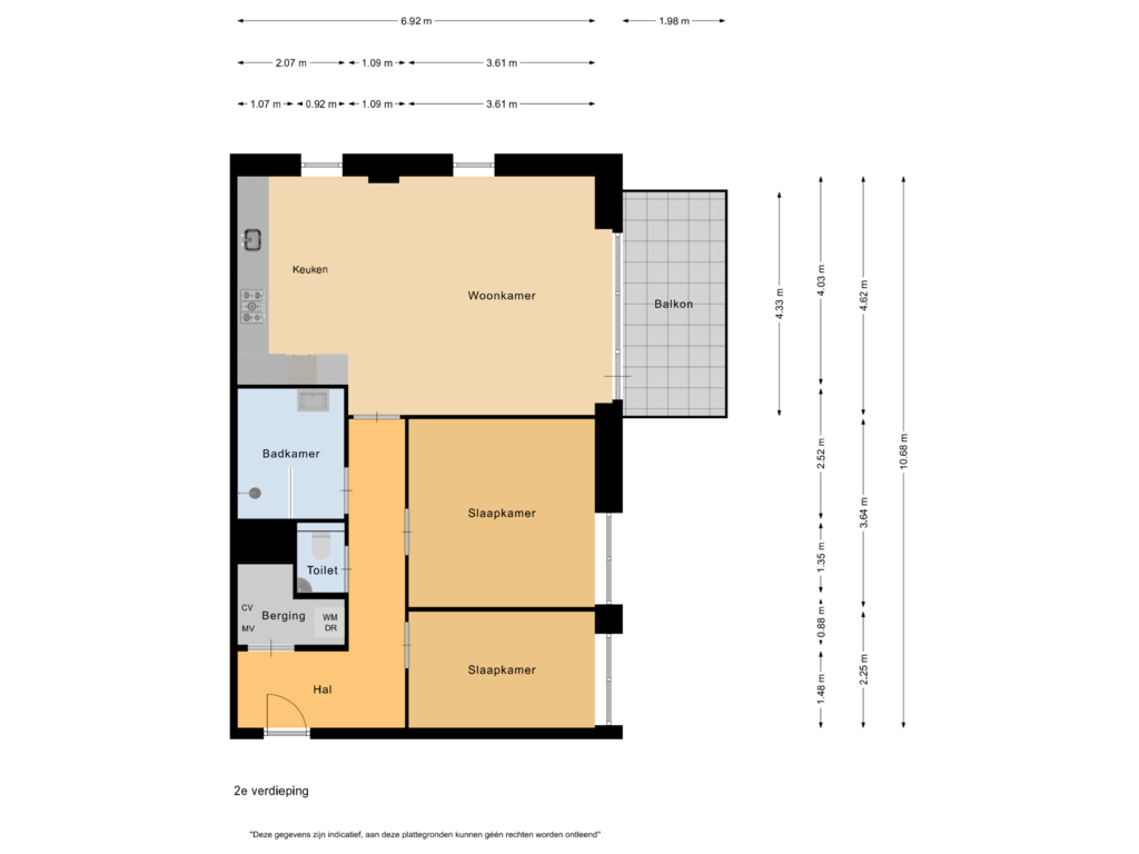 View floorplan of 2e verdieping of Beijneslaan 53-A8