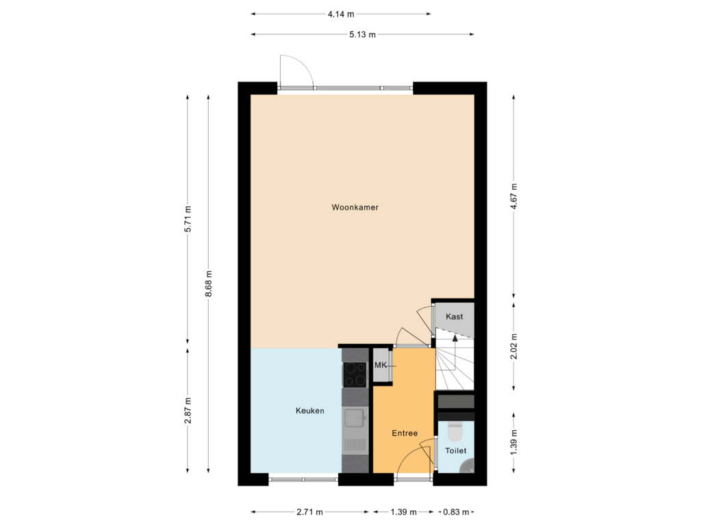 Bekijk plattegrond van Begane grond van Pastoor van Bommelstraat 5