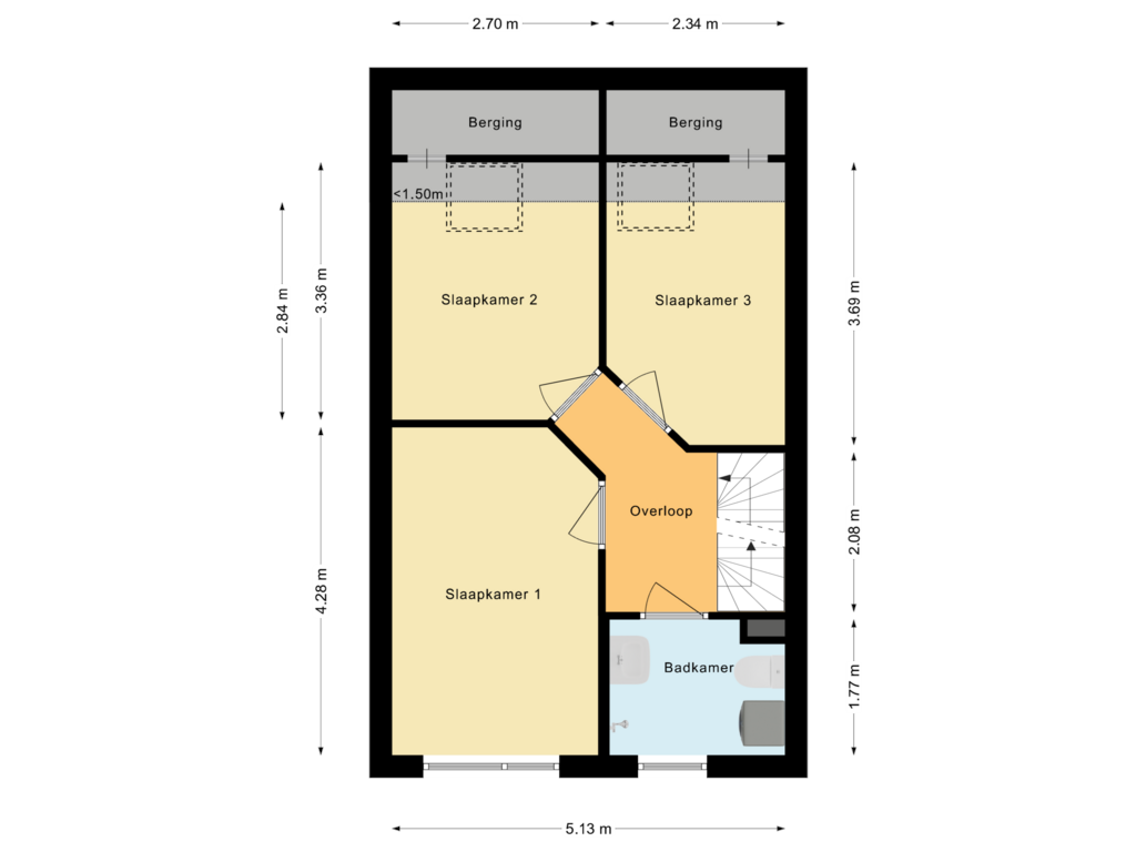 Bekijk plattegrond van Eerste verdieping van Pastoor van Bommelstraat 5