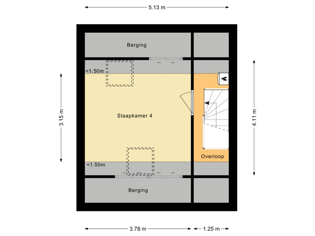 Bekijk plattegrond van Tweede verdieping van Pastoor van Bommelstraat 5