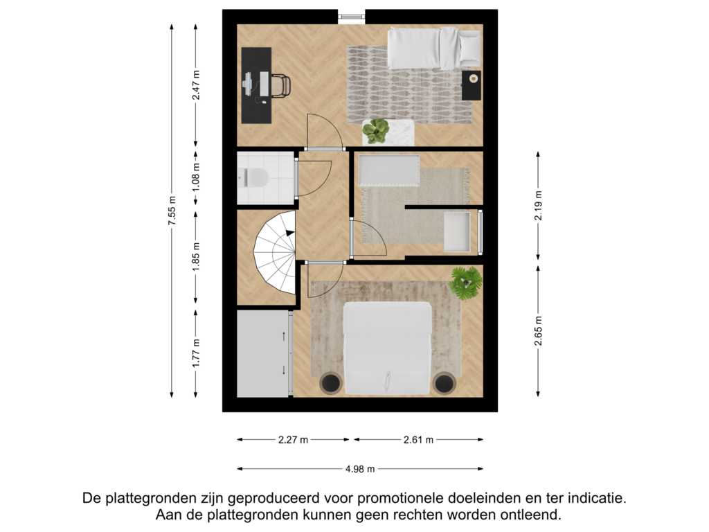 Bekijk plattegrond van Eerste verdieping van Stoopstraat 69