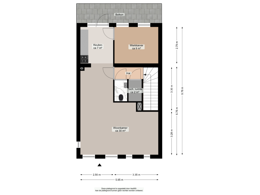 Bekijk plattegrond van Eerste verdieping van Kievitsweg 2-A