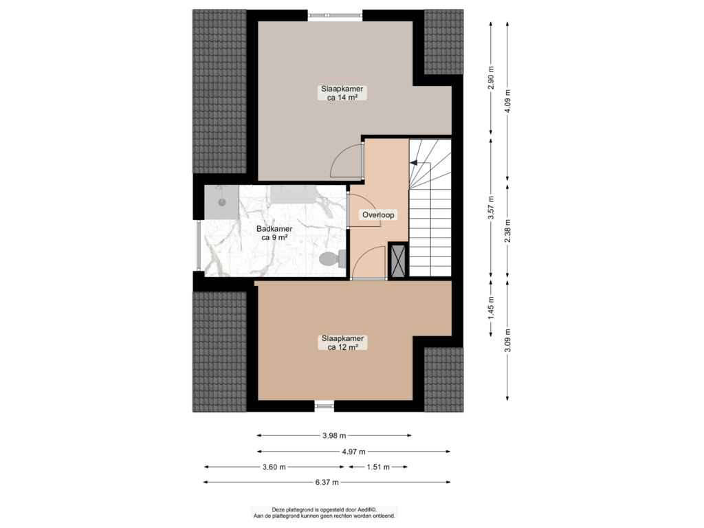 Bekijk plattegrond van Tweede verdieping van Kievitsweg 2-A