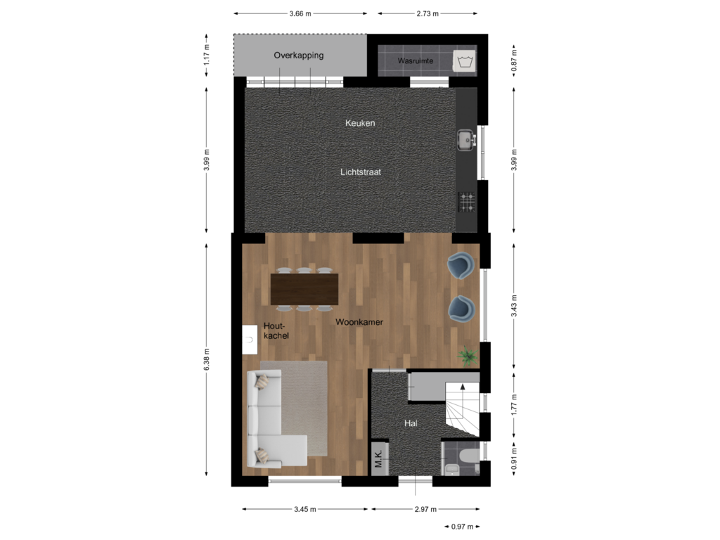 View floorplan of Begane grond of Heerstraat Zuid 61