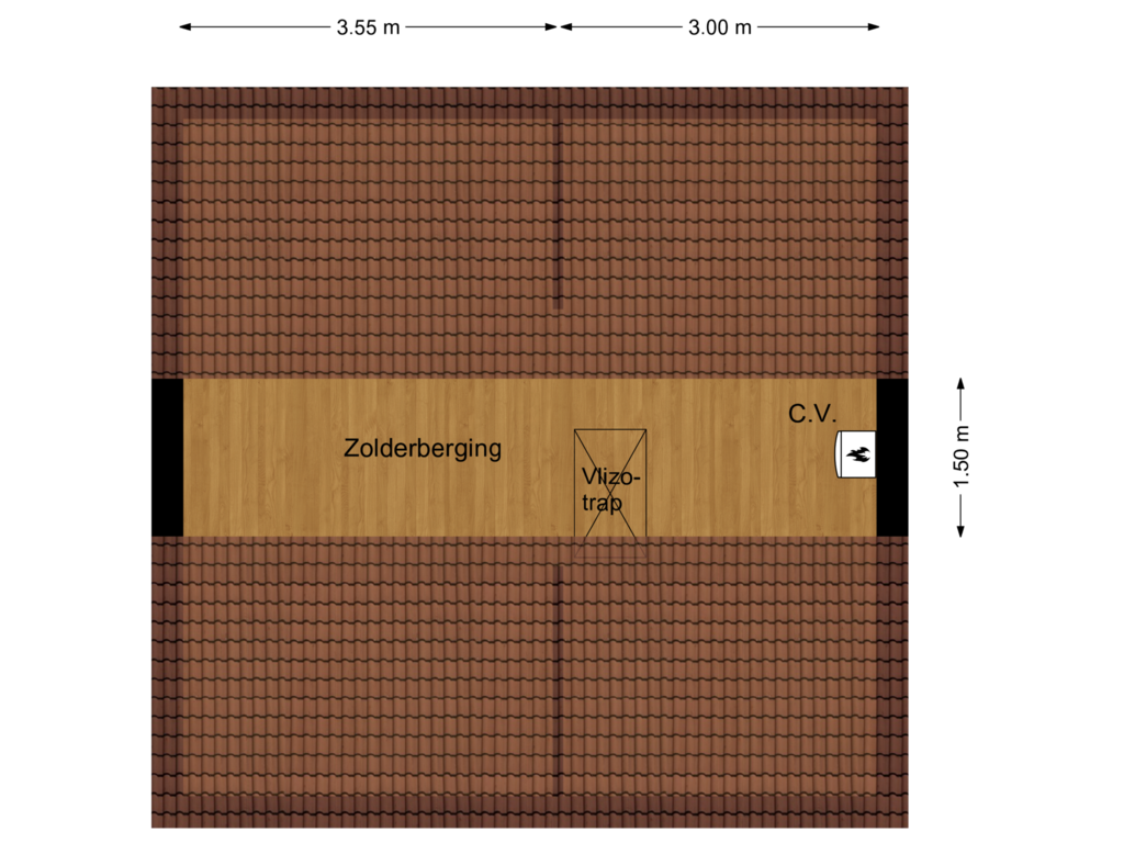 View floorplan of Tweede verdieping of Heerstraat Zuid 61