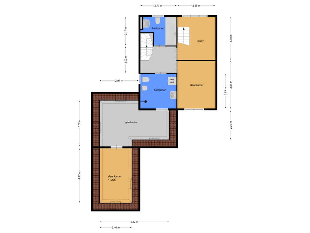 View floorplan of 1e verdieping of Prins Bernhardlaan 23