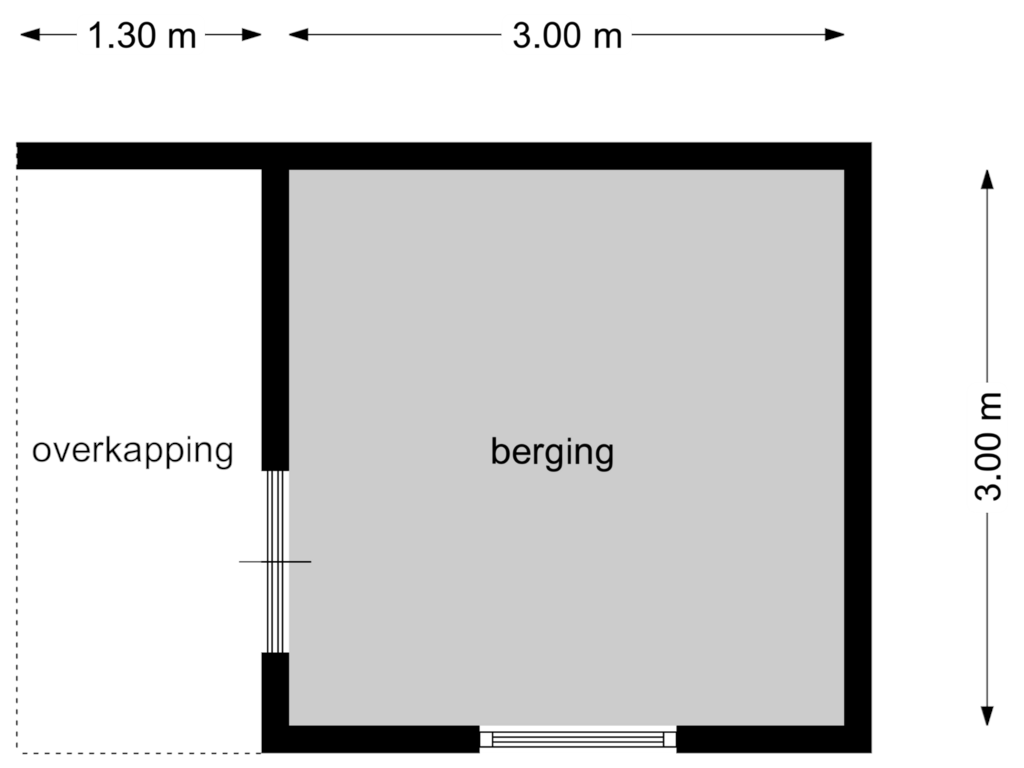 View floorplan of berging of Prins Bernhardlaan 23