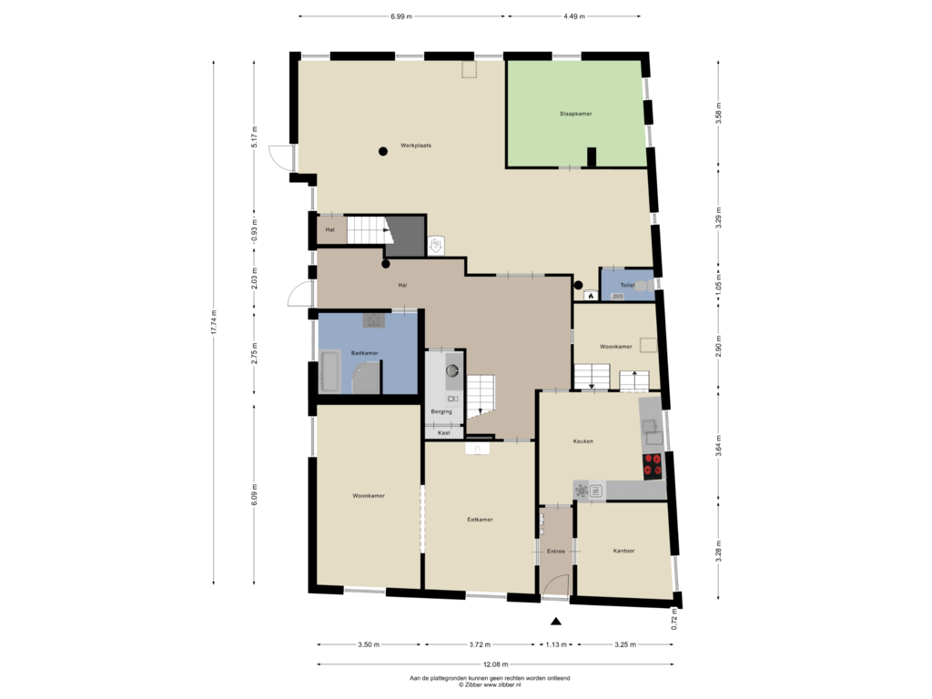 Bekijk plattegrond van Begane grond van Broekstraat 2