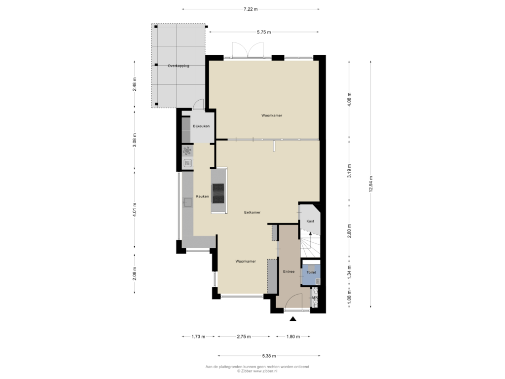 Bekijk plattegrond van Begane Grond van Burgemeester Pompe van Meerdervoortlaan 15