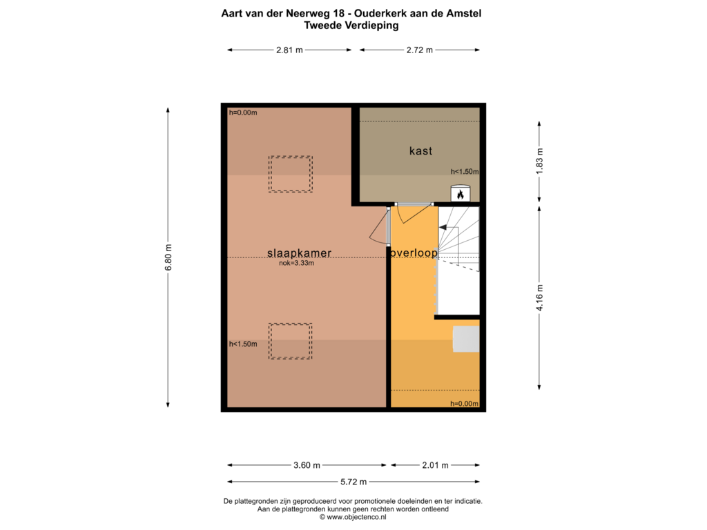 Bekijk plattegrond van TWEEDE VERDIEPING van Aart van der Neerweg 18