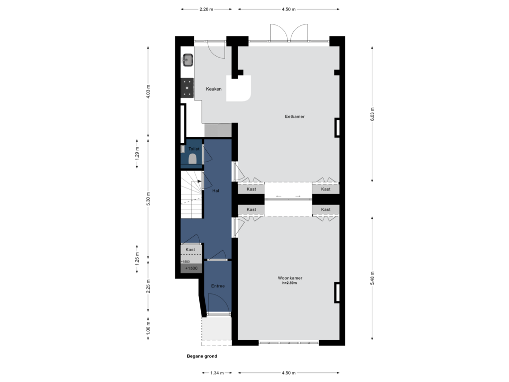 Bekijk plattegrond van Begane grond van Titiaanstraat 42-H