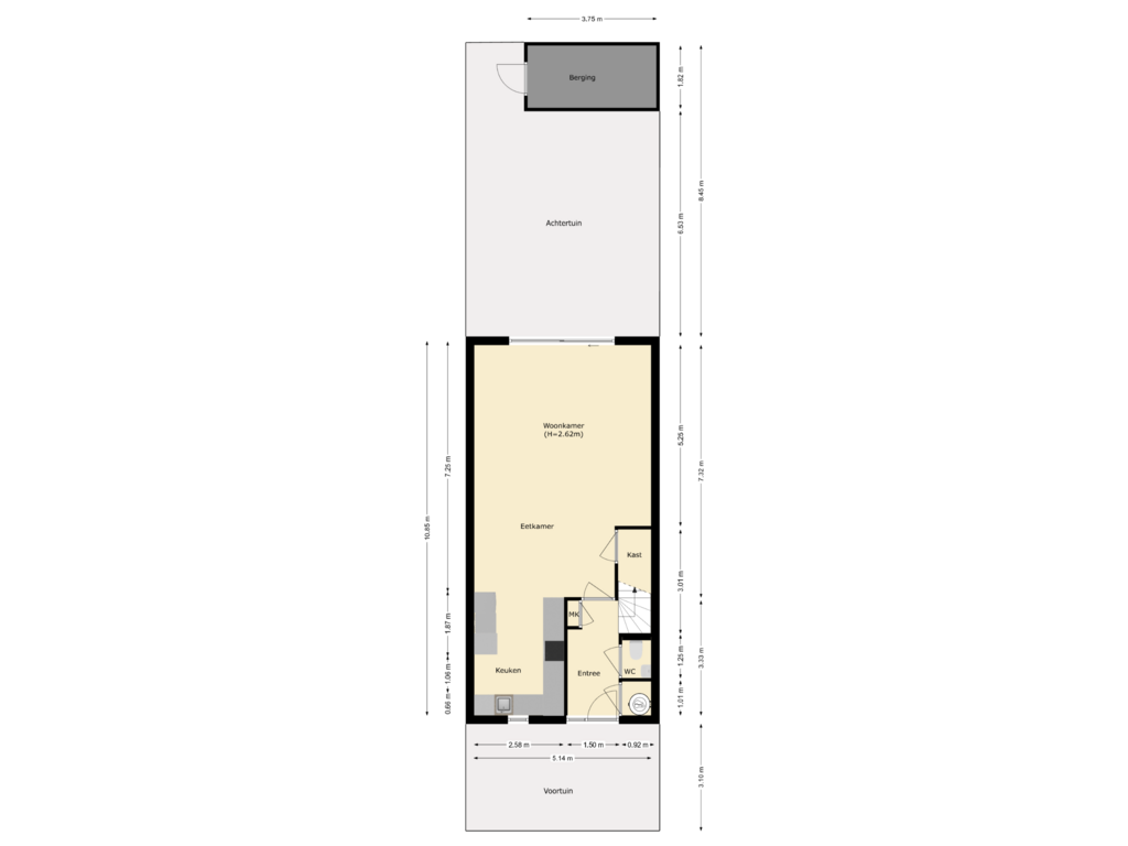 Bekijk plattegrond van begane grond met tuinplan van Ireen Wüststraat 30