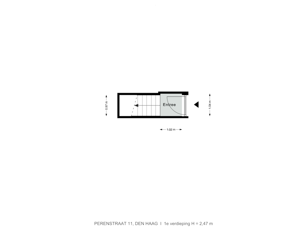 View floorplan of 1e verdieping of Perenstraat 11