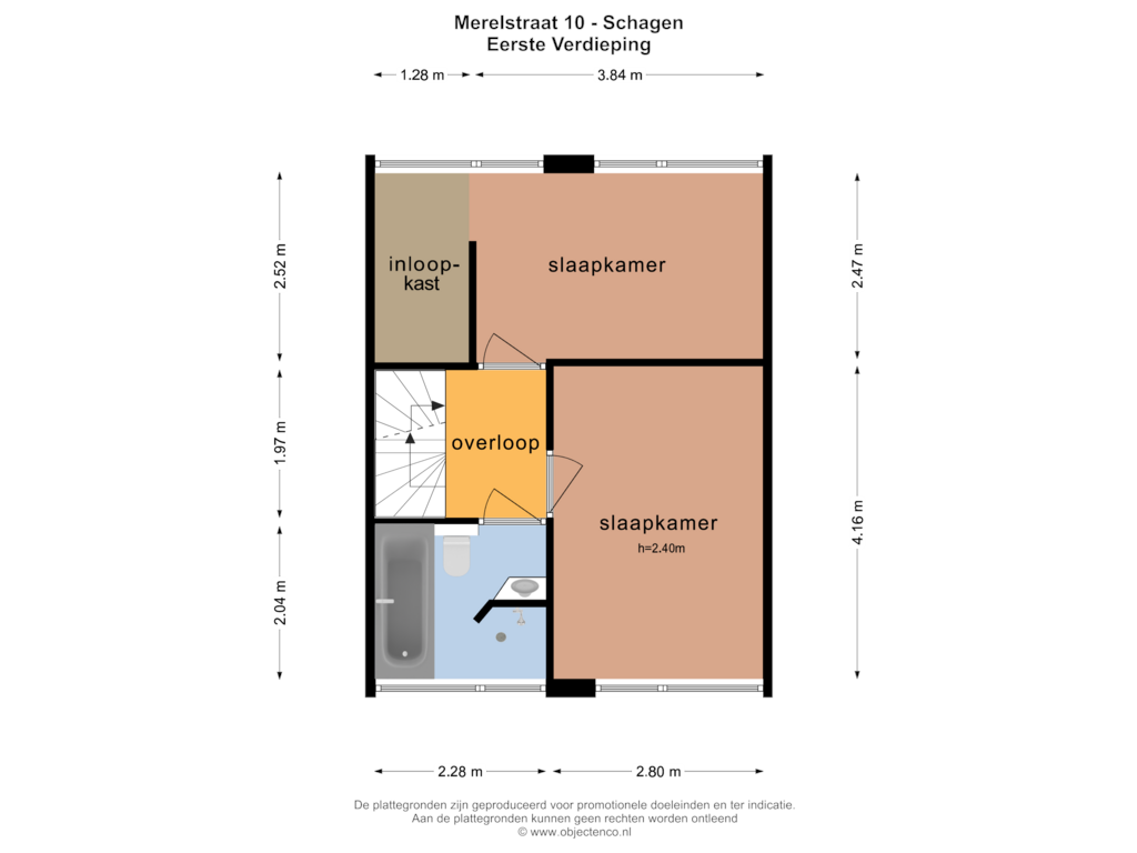 Bekijk plattegrond van EERSTE VERDIEPING van Merelstraat 10